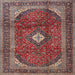 Square Traditional Saffron Red Medallion Rug, tr4405