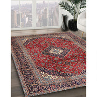 Traditional Saffron Red Medallion Rug, tr4405