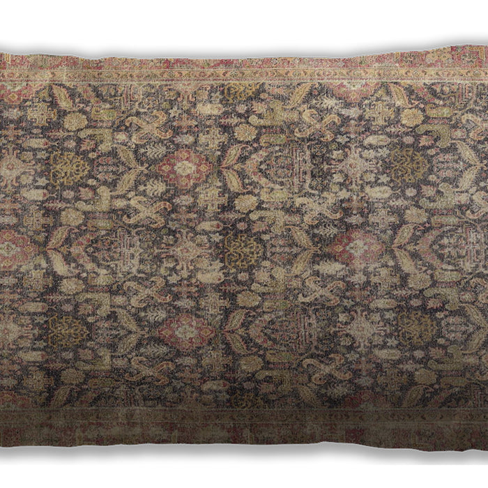 Traditional Classic Rectangular Dark Gold Brown Lumbar Throw Pillow, 13 inch by 19 inch, lbtr4406