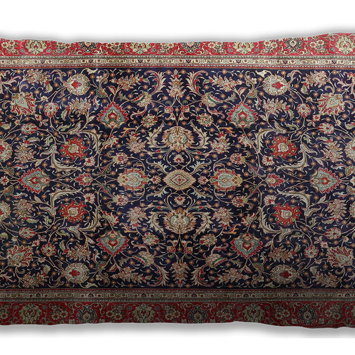 Traditional Classic Rectangular Vermilion Red Lumbar Throw Pillow, 13 inch by 19 inch, lbtr4407