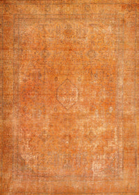 Machine Washable Traditional Dark Orange Rug, wshtr4408