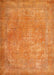 Machine Washable Traditional Dark Orange Rug, wshtr4408