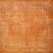 Square Traditional Dark Orange Persian Rug, tr4408