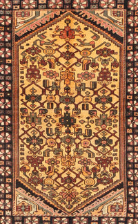 Machine Washable Traditional Saffron Red Rug, wshtr4409