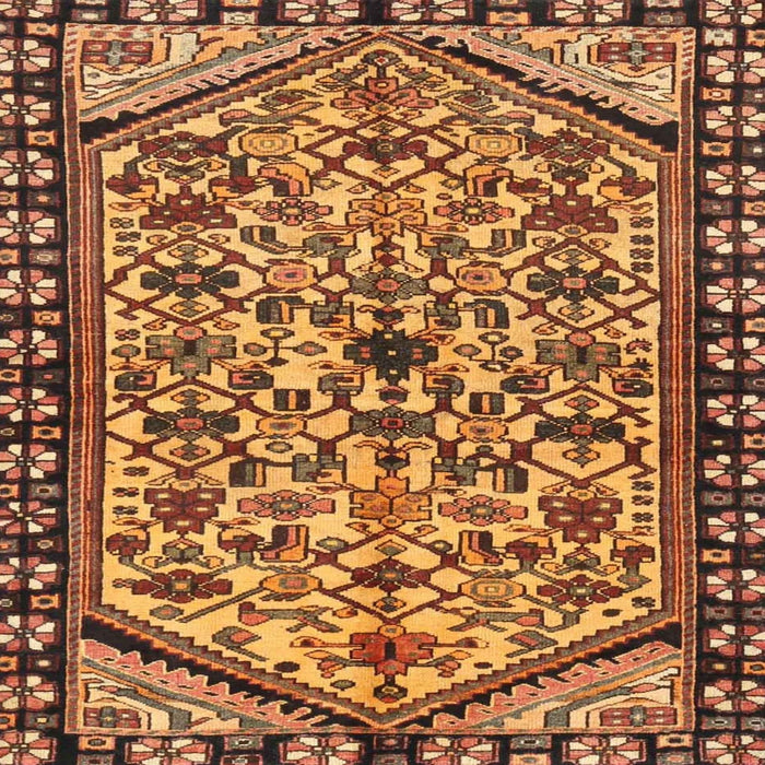 Square Traditional Saffron Red Persian Rug, tr4409