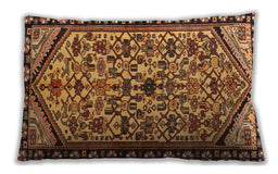 Traditional Classic Rectangular Saffron Red Lumbar Throw Pillow, 13 inch by 19 inch, lbtr4409