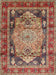 Traditional Saffron Red Medallion Rug, tr440