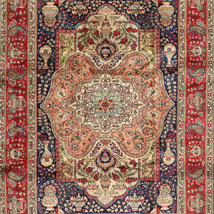 Traditional Saffron Red Medallion Rug, tr440