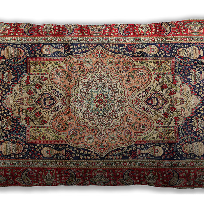 Traditional Classic Rectangular Saffron Red Lumbar Throw Pillow, 13 inch by 19 inch, lbtr440