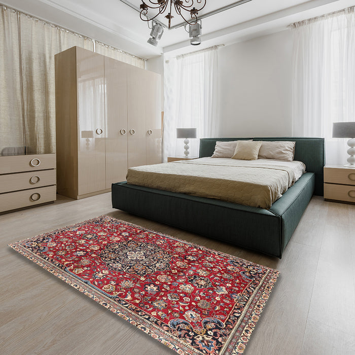 Traditional Red Persian Rug in a Bedroom, tr4414