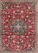 Machine Washable Traditional Tomato Red Rug, wshtr4414