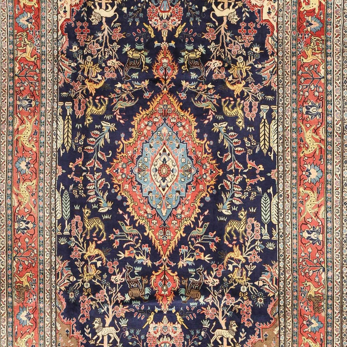 Machine Washable Traditional Red Brown Rug, wshtr4416