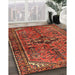 Machine Washable Traditional Tomato Red Rug in a Family Room, wshtr4418