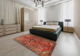 Traditional Red Persian Rug in a Bedroom, tr4418