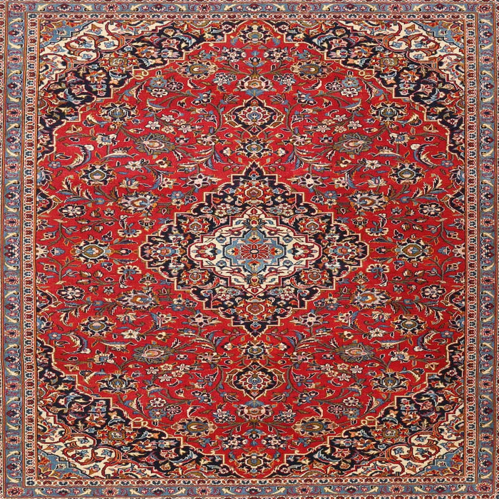 Round Machine Washable Traditional Orange Salmon Pink Rug, wshtr4419