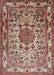 Machine Washable Traditional Brown Red Rug, wshtr441