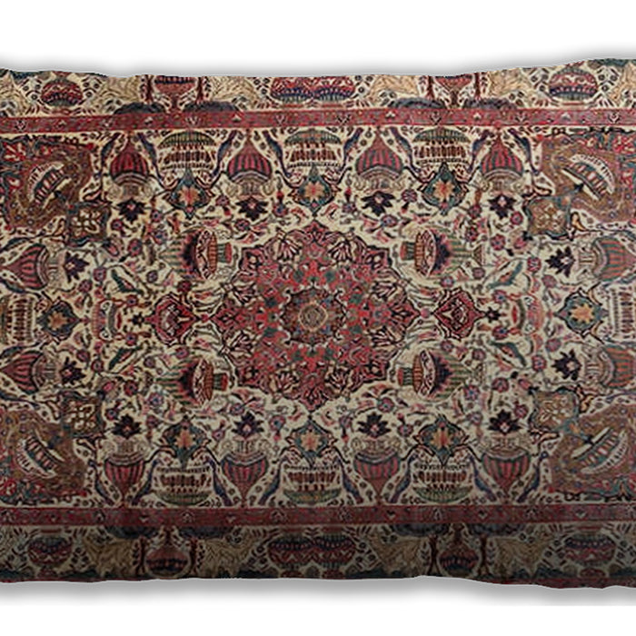 Traditional Classic Rectangular Brown Red Lumbar Throw Pillow, 13 inch by 19 inch, lbtr441