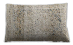 Traditional Classic Rectangular Light French Beige Brown Lumbar Throw Pillow, 13 inch by 19 inch, lbtr4421