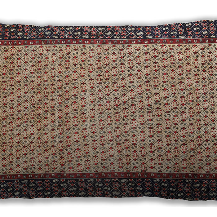 Traditional Classic Rectangular Vermilion Red Lumbar Throw Pillow, 13 inch by 19 inch, lbtr4423