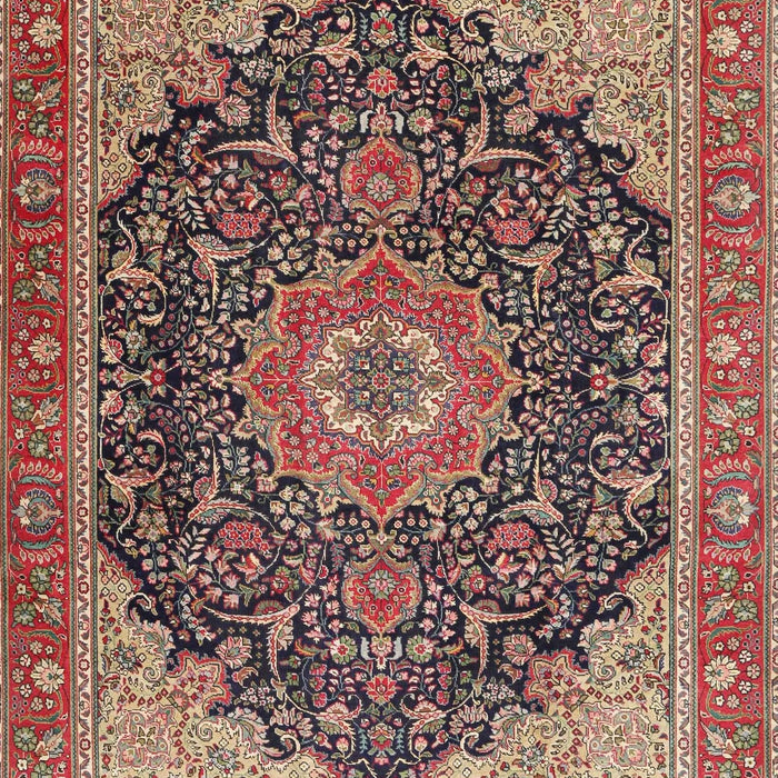 Traditional Saffron Red Medallion Rug, tr4424