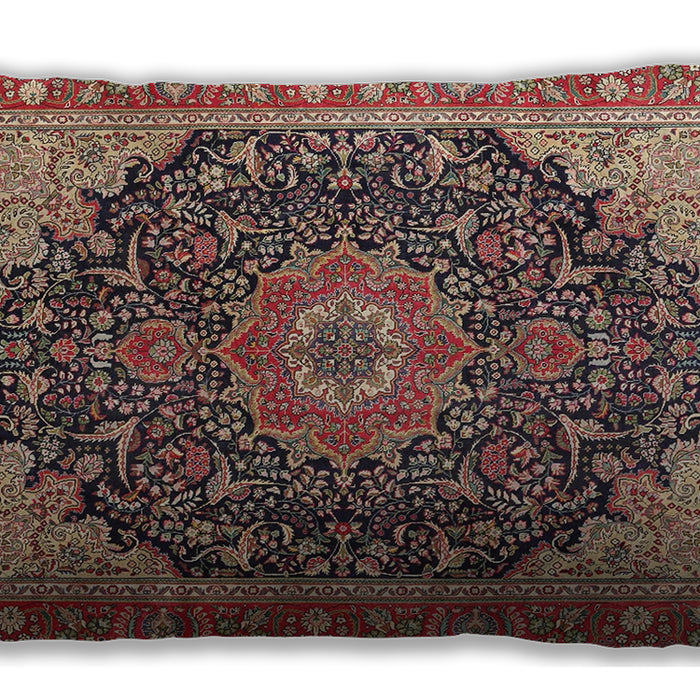 Traditional Classic Rectangular Saffron Red Lumbar Throw Pillow, 13 inch by 19 inch, lbtr4424