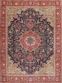 Machine Washable Traditional Saffron Red Rug, wshtr4424