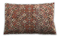 Traditional Classic Rectangular Brown Red Lumbar Throw Pillow, 13 inch by 19 inch, lbtr4426