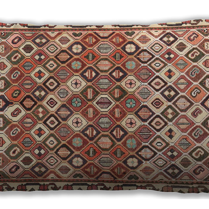 Traditional Classic Rectangular Brown Red Lumbar Throw Pillow, 13 inch by 19 inch, lbtr4426