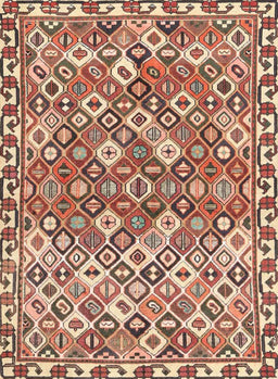 Machine Washable Traditional Brown Red Rug, wshtr4426