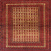 Round Machine Washable Traditional Red Rug, wshtr4429