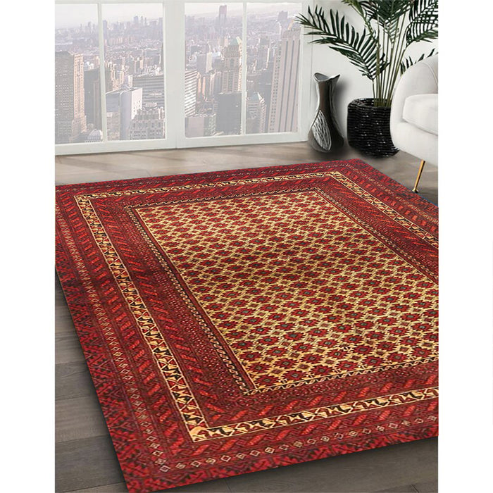 Traditional Red Persian Rug in Family Room, tr4429