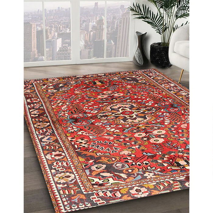 Machine Washable Traditional Light Copper Gold Rug in a Family Room, wshtr4431