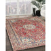 Machine Washable Traditional Brown Red Rug in a Family Room, wshtr4432