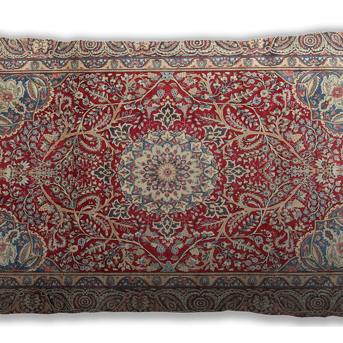 Traditional Classic Rectangular Brown Red Lumbar Throw Pillow, 13 inch by 19 inch, lbtr4432