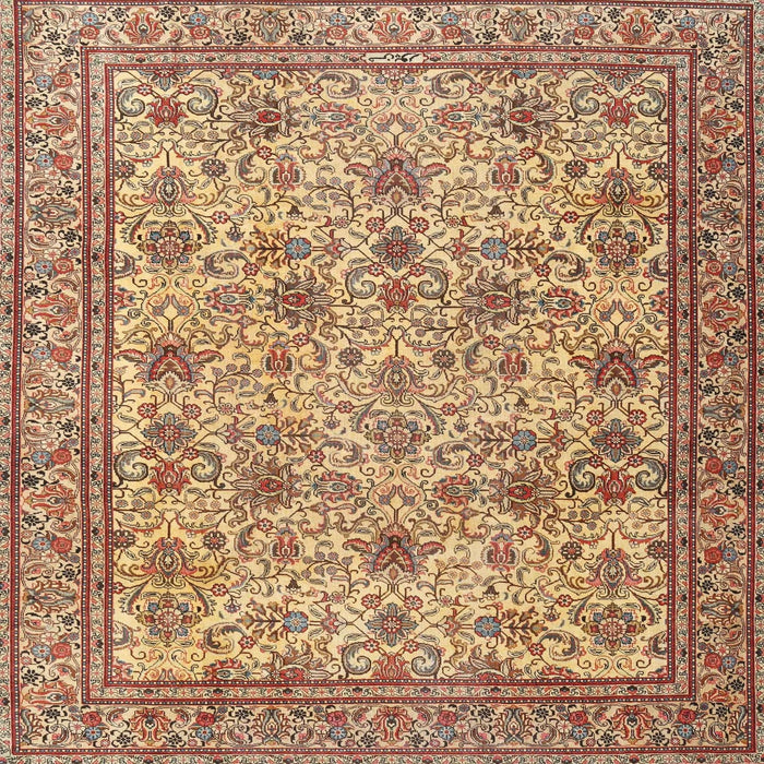 Square Traditional Mahogany Brown Persian Rug, tr4433