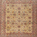 Square Traditional Mahogany Brown Persian Rug, tr4433