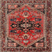 Square Traditional Saffron Red Persian Rug, tr4434