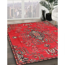 Traditional Cherry Red Persian Rug in Family Room, tr4435