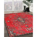 Machine Washable Traditional Cherry Red Rug in a Family Room, wshtr4435