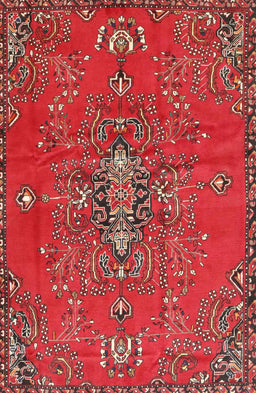 Machine Washable Traditional Cherry Red Rug, wshtr4435
