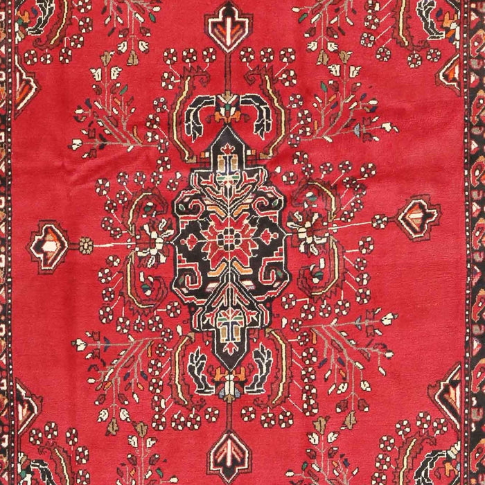 Machine Washable Traditional Cherry Red Rug, wshtr4435