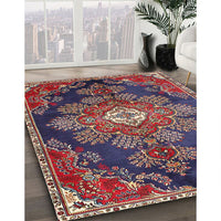 Traditional Purple Maroon Purple Medallion Rug, tr4436