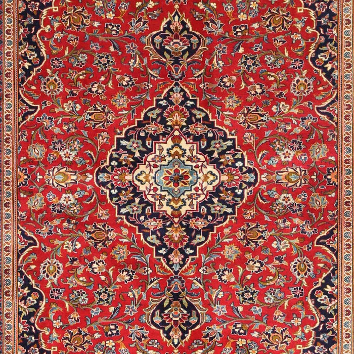Machine Washable Traditional Tomato Red Rug, wshtr4437