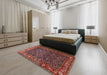 Machine Washable Traditional Rust Pink Rug in a Bedroom, wshtr4438