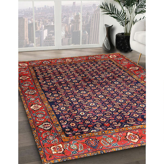Machine Washable Traditional Rust Pink Rug in a Family Room, wshtr4438