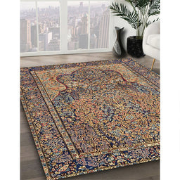 Traditional Dark Brown Persian Rug in Family Room, tr4439