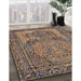 Traditional Dark Brown Persian Rug in Family Room, tr4439