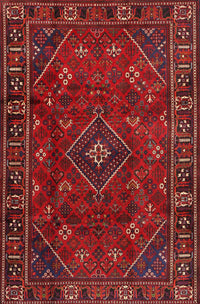 Machine Washable Traditional Brown Red Rug, wshtr4440