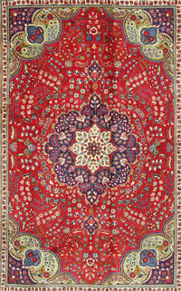 Machine Washable Traditional Red Rug, wshtr4441