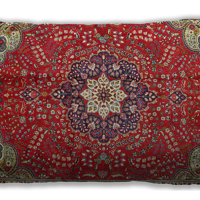 Traditional Classic Rectangular Red Lumbar Throw Pillow, 13 inch by 19 inch, lbtr4441
